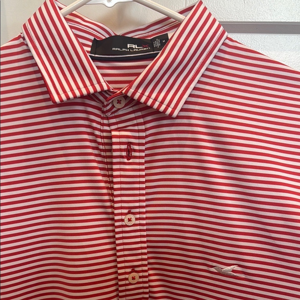 Ralph Lauren Red Striped Men's Golf Shirt (M)